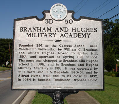 Branham and Hughes Historical Marker