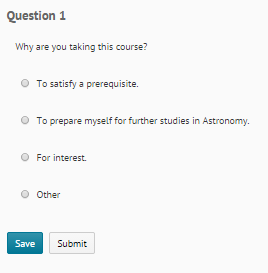 Using a multiple choice question to conduct a poll on course interest