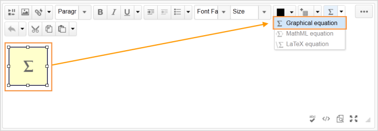 Click the sigma sign and select the format with which you want to edit the equation