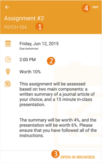 Activity details in Brightspace Pulse