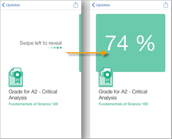 Revealing a grade in Brightspace Pulse