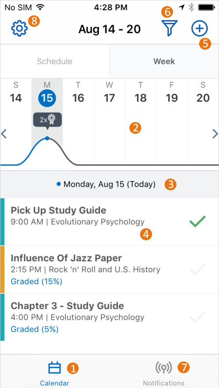 The Brightspace Pulse interface on iOS