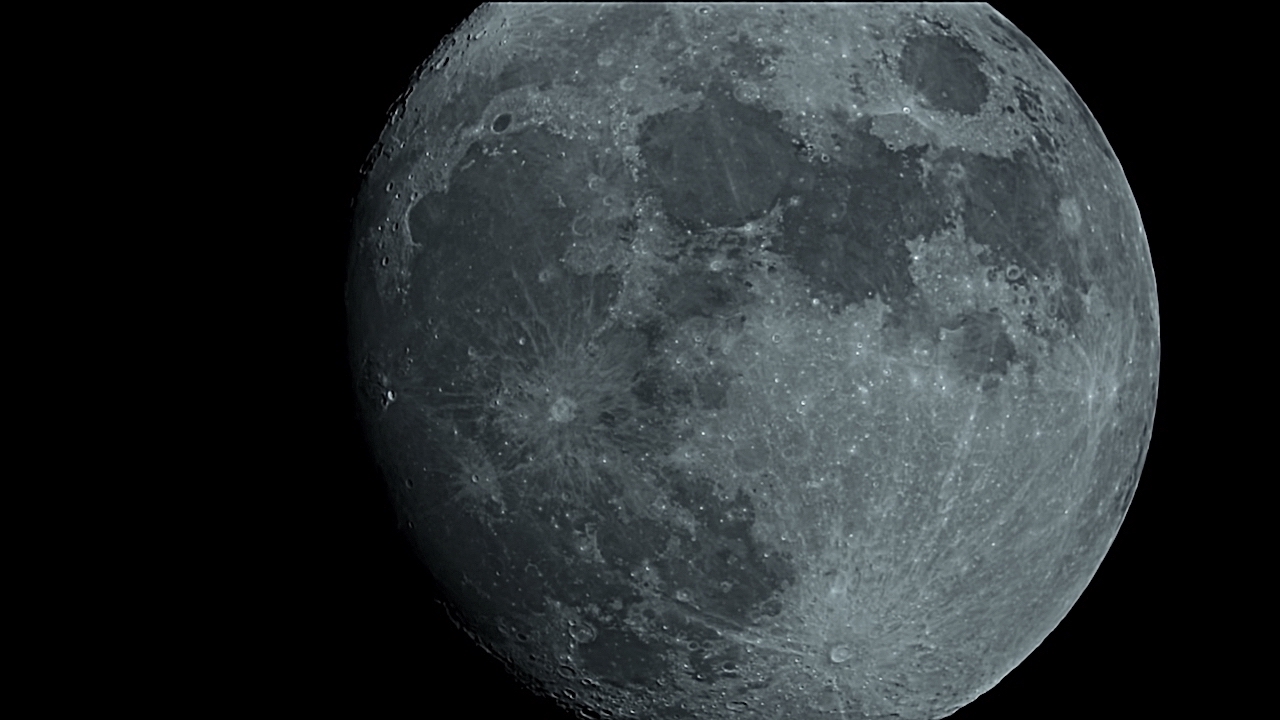 An almost complete view of the waxing gibbous moon