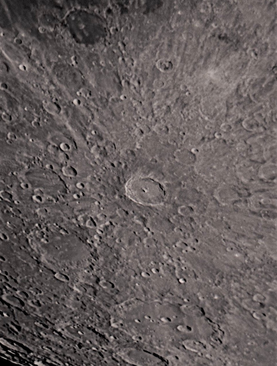 Heavily cratered area around Tycho.