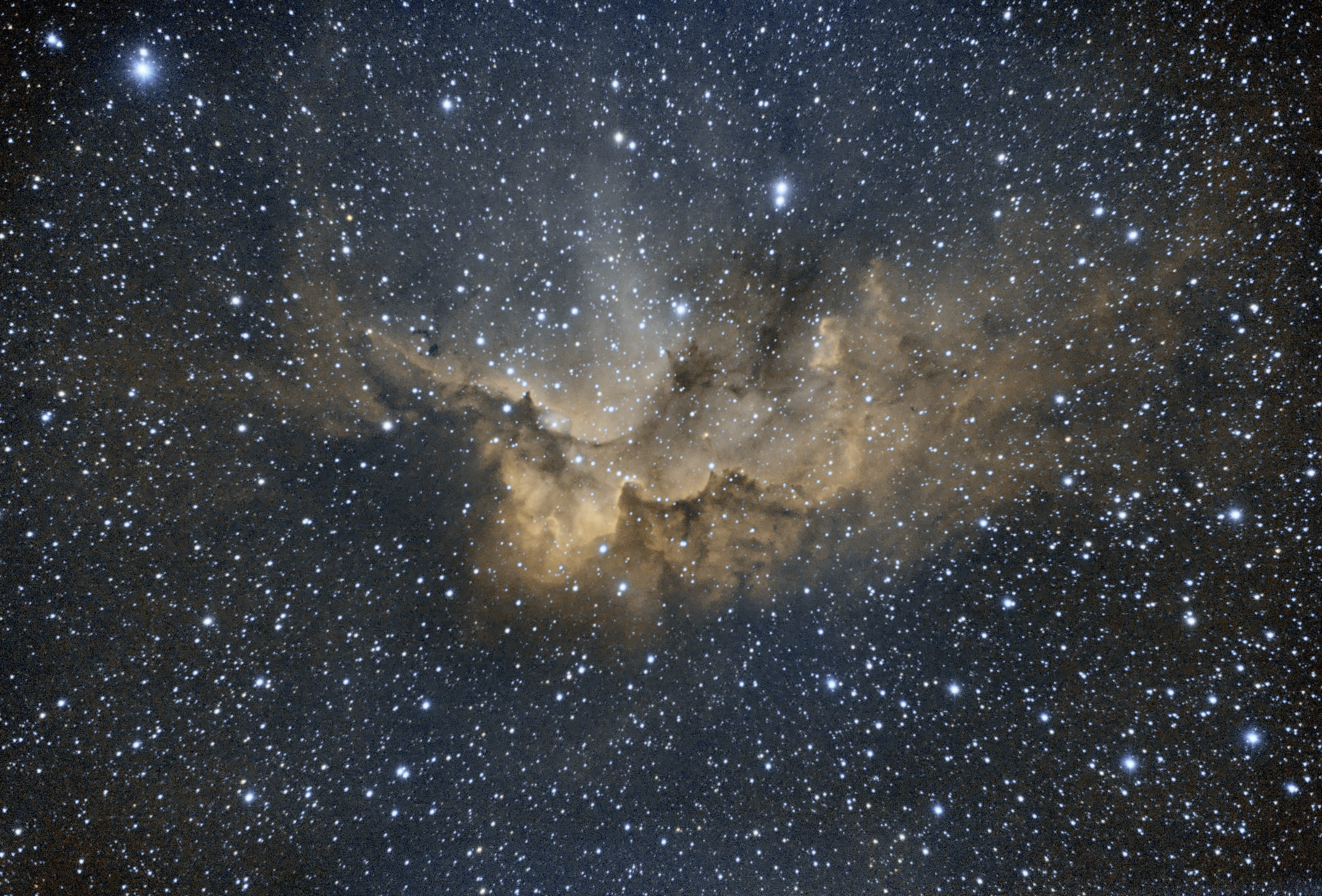  THe Wizard Nebula in a pseudo-Hubble palette