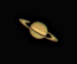 To create the image of Saturn, we took a movie of the planet through a telescope typically used for planetary viewing. Next, I processed that movie in SiriL to clean up the pictures. We employed lucky imaging to only keep the best ~20% of the images. Finally, I performed an A Trous wavelet transform to make the image clear and bring out some details. Due to the turbulent atmosphere on the night of our imaging, the quality is not as high as it could be. 